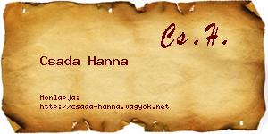 Csada Hanna névjegykártya